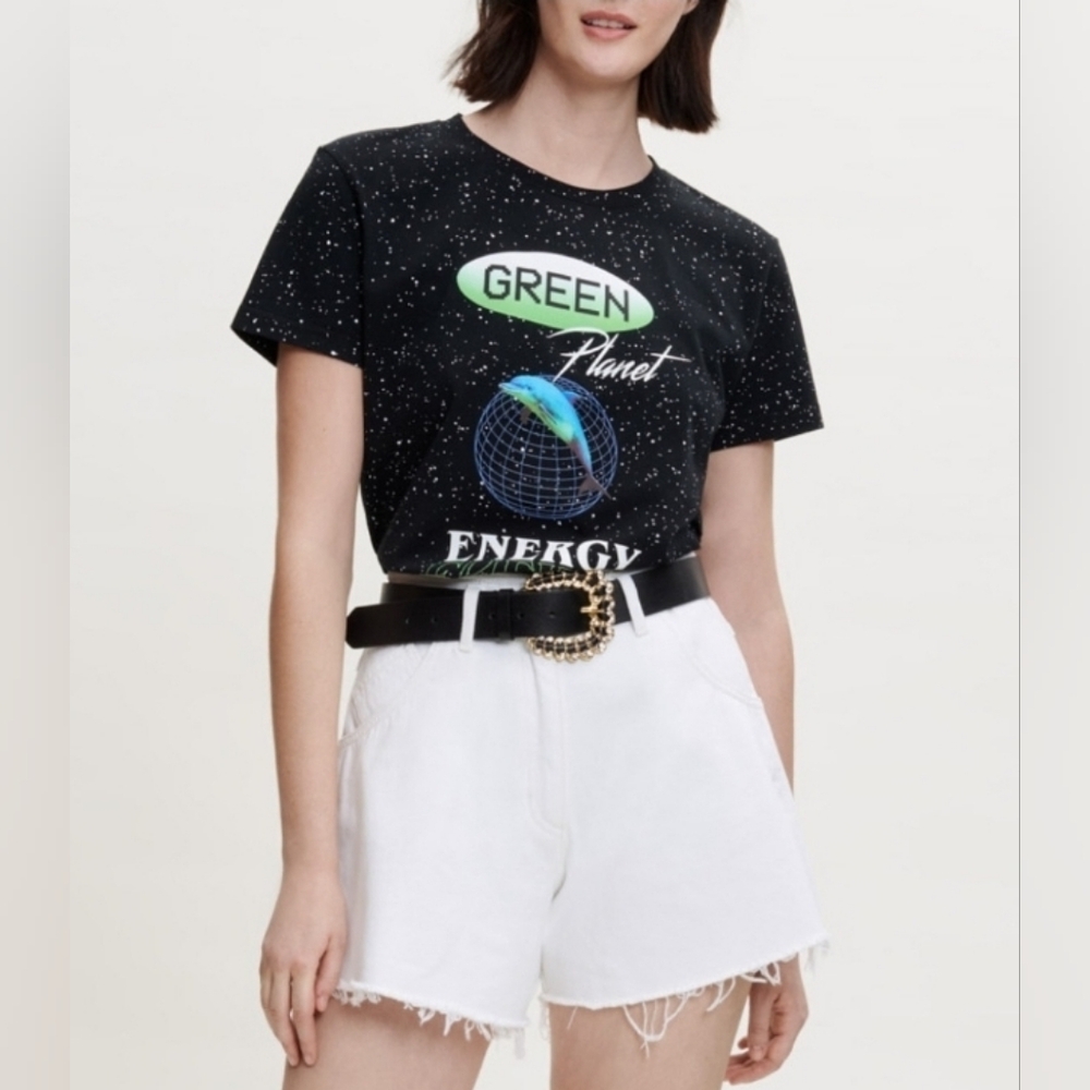 131. NWT - Maje Dolphin Organic Cotton T-Shirt